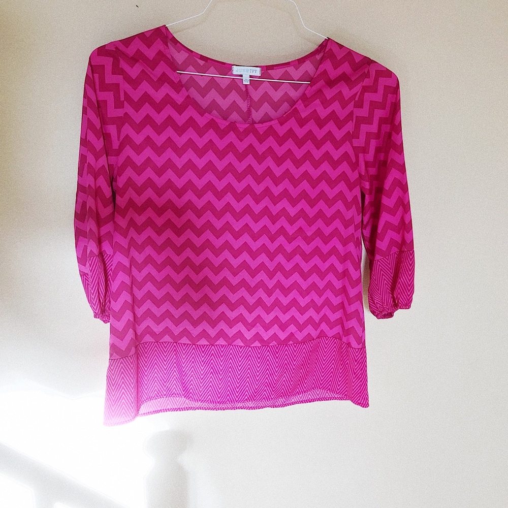 Pink Chevron Top